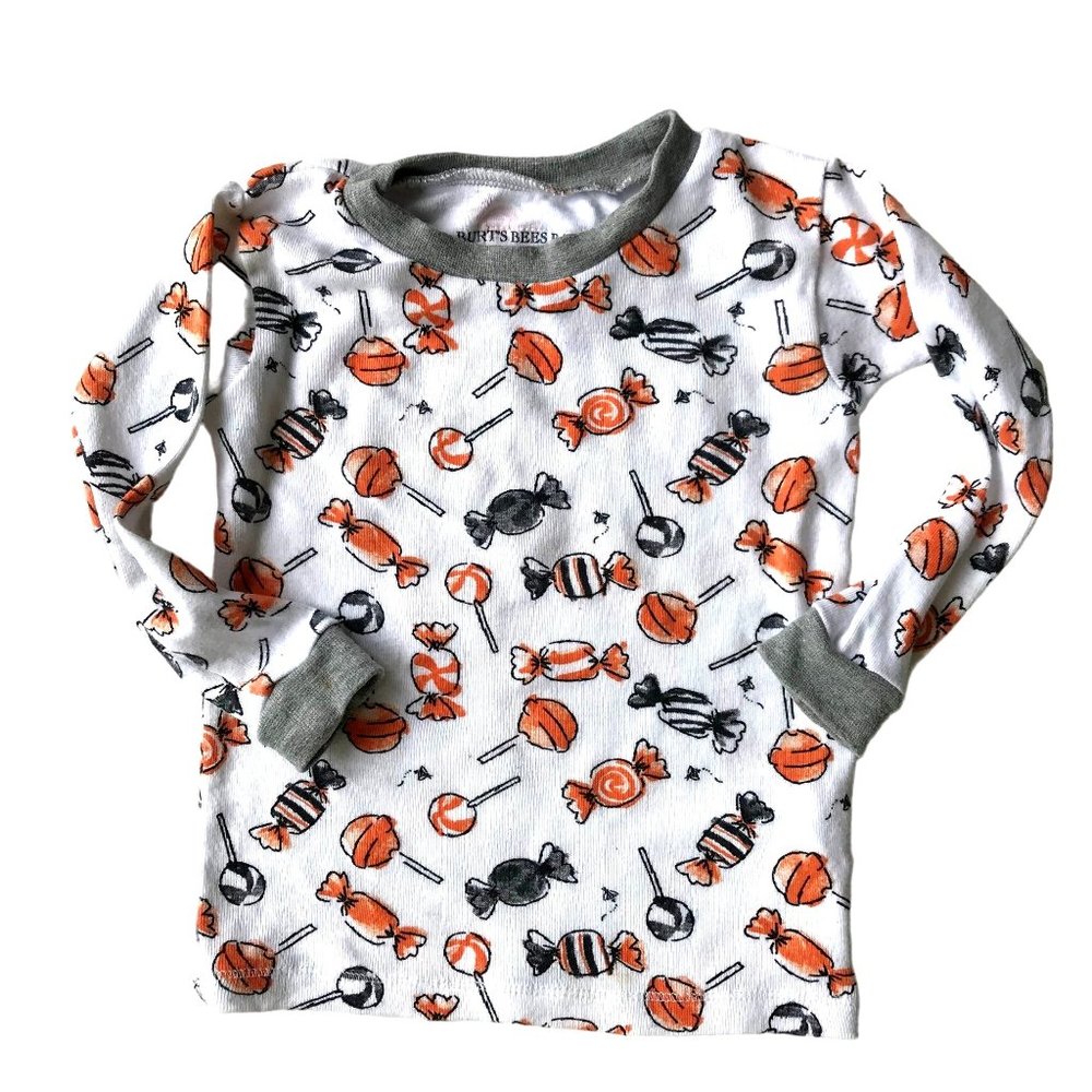 Burt's Bees Baby Long Sleeve Sz 12M Halloween Candy Lollipops Sleep Casu…